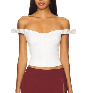 Elegant Off-Shoulder White Top MORE TO COME - Revolve